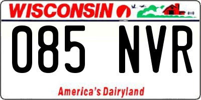 WI license plate 085NVR