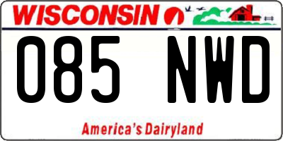 WI license plate 085NWD