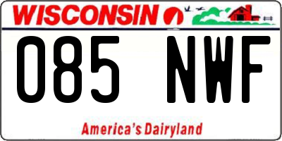 WI license plate 085NWF