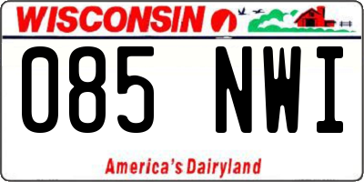 WI license plate 085NWI