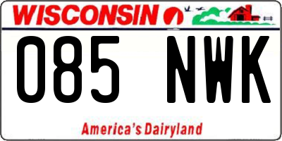 WI license plate 085NWK