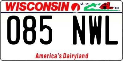 WI license plate 085NWL