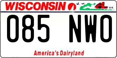 WI license plate 085NWO