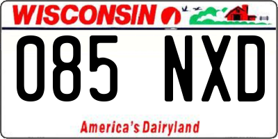 WI license plate 085NXD