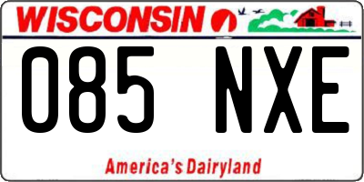 WI license plate 085NXE