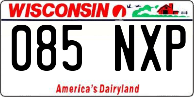 WI license plate 085NXP