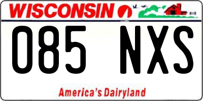 WI license plate 085NXS
