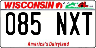 WI license plate 085NXT