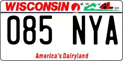 WI license plate 085NYA