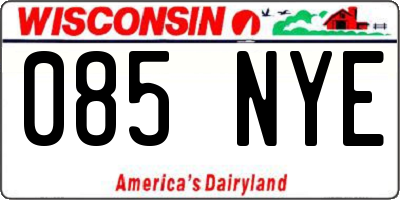 WI license plate 085NYE