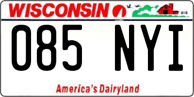 WI license plate 085NYI