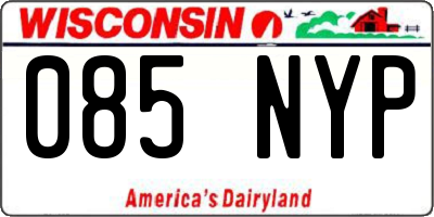 WI license plate 085NYP