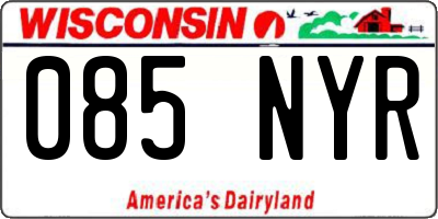 WI license plate 085NYR