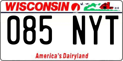WI license plate 085NYT