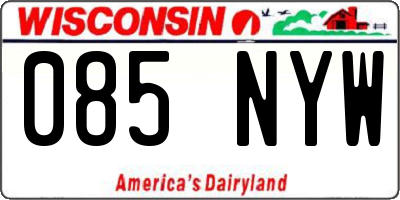WI license plate 085NYW