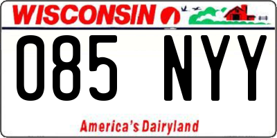 WI license plate 085NYY