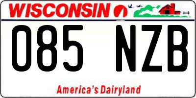 WI license plate 085NZB