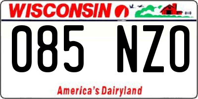 WI license plate 085NZO