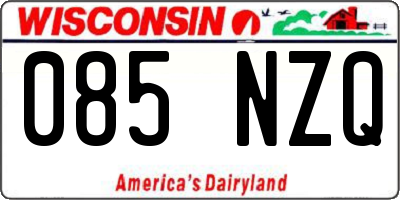 WI license plate 085NZQ