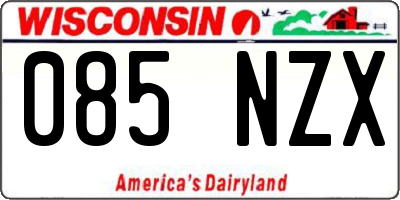 WI license plate 085NZX