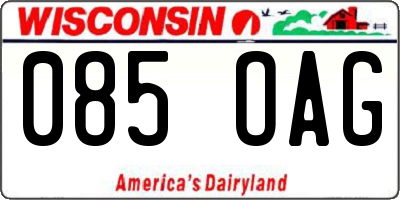 WI license plate 085OAG