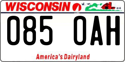 WI license plate 085OAH