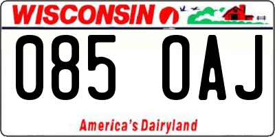 WI license plate 085OAJ