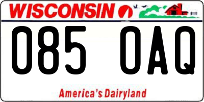 WI license plate 085OAQ