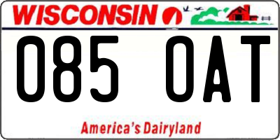 WI license plate 085OAT