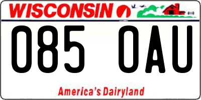 WI license plate 085OAU