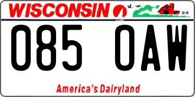 WI license plate 085OAW