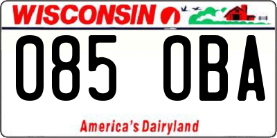 WI license plate 085OBA