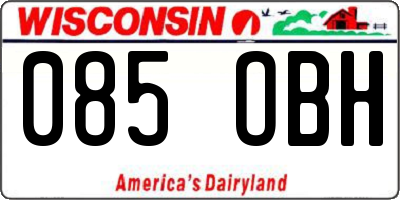 WI license plate 085OBH