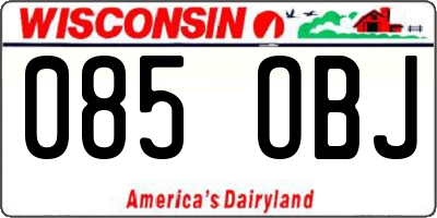 WI license plate 085OBJ