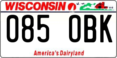 WI license plate 085OBK