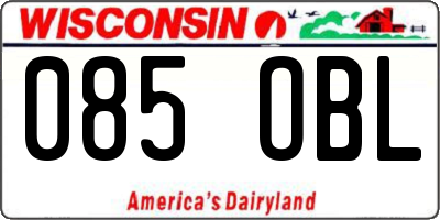 WI license plate 085OBL