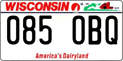 WI license plate 085OBQ