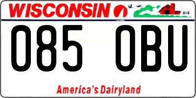 WI license plate 085OBU