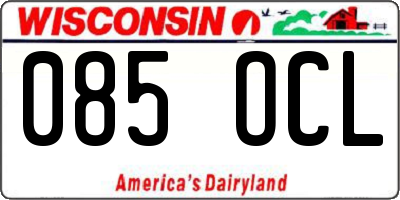 WI license plate 085OCL