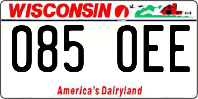 WI license plate 085OEE