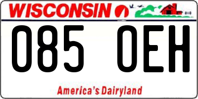 WI license plate 085OEH
