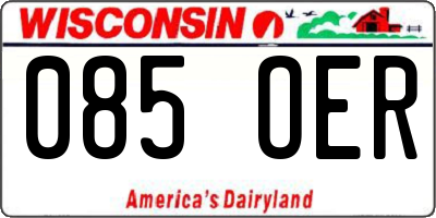 WI license plate 085OER