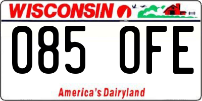 WI license plate 085OFE