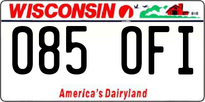 WI license plate 085OFI