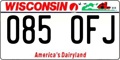 WI license plate 085OFJ