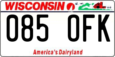 WI license plate 085OFK