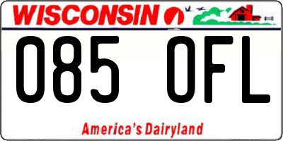 WI license plate 085OFL
