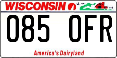 WI license plate 085OFR