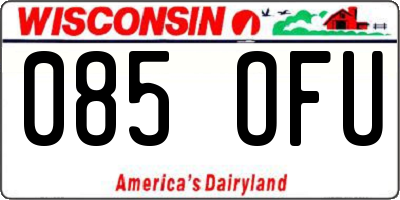 WI license plate 085OFU