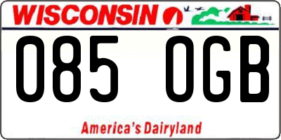 WI license plate 085OGB